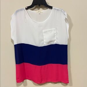 ANDREE BY UNIT Tricolor Casual Blouse small